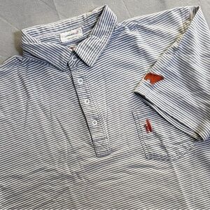 Johnnie O Polo Shirt XL Striped West Coast 100% Cotton Surf Logo Pocket
